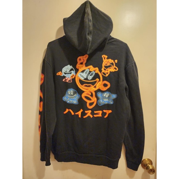 PAC-MAN Sweatshirt Mens Medium  Hoodie Sweater Unisex Pullover 80s - Picture 8 of 11